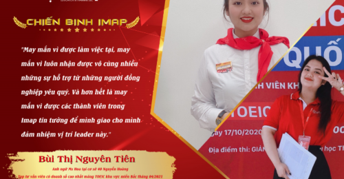Bùi Thị Nguyên Tiên - Top tư vấn viên có doanh thu tháng cao nhất mảng TOEIC khu vực miền Bắc