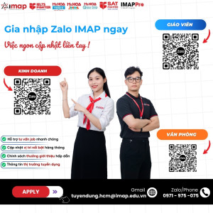 THAM GIA NHÓM ZALO TUYỂN DỤNG IMAP – KHÁM PHÁ CƠ HỘI NGHỀ NGHIỆP CÙNG HỆ THỐNG ANH NGỮ HÀNG ĐẦU VIỆT NAM