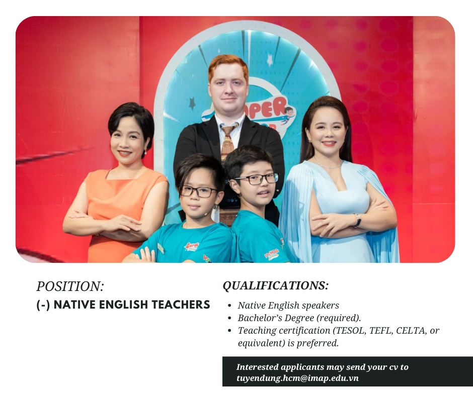 NATIVE ENGLISH TEACHERS WANTED