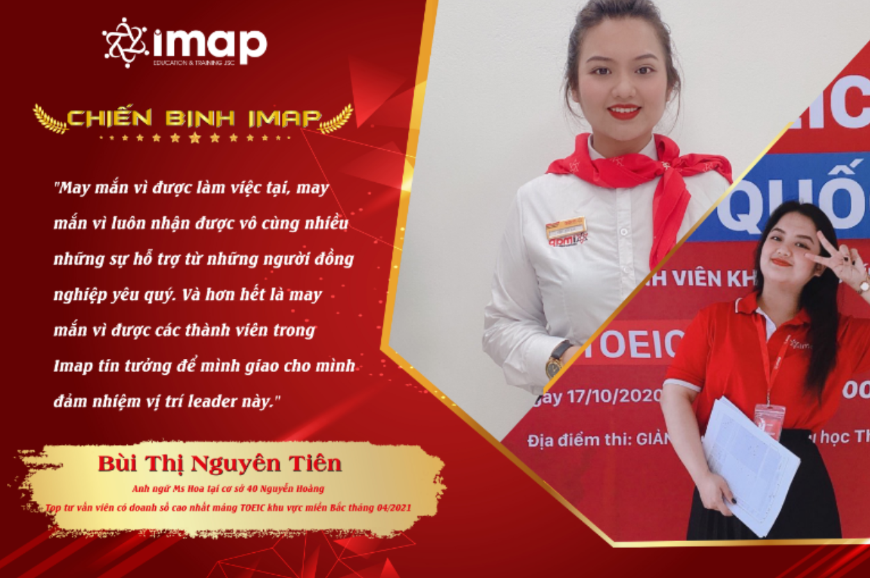 Bùi Thị Nguyên Tiên - Top tư vấn viên có doanh thu tháng cao nhất mảng TOEIC khu vực miền Bắc